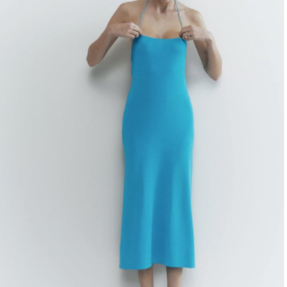 New Zara Metallic Thread Knit Dress